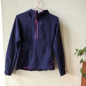 REI • purple/pink rain jacket